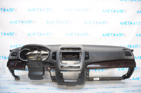 Torpedo front panel without AIRBAG Kia Sorento 14-15 rest, broken trim on the left