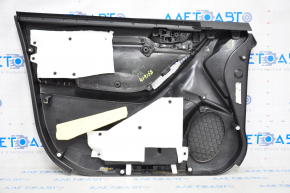 Door trim card front right Subaru Forester 14-18 SJ black with gray insert cloth, armrest cloth, scratches, crack in crepe