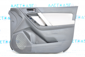 Door trim card front right Subaru Forester 14-18 SJ black with gray insert cloth, armrest cloth, scratches, crack in crepe