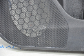 Door trim card front right Subaru Forester 14-18 SJ black with gray insert cloth, armrest cloth, scratches, crack in crepe