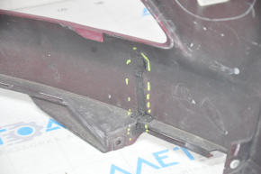 Front bumper bare Ford Fusion mk5 13-16 without parking sensors, red, broken fastener, soldered, broken honeycombs