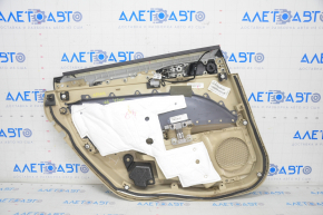 Door trim card rear right Ford Fusion mk5 13-16 beige, wood insert, scratches, plastic turned white