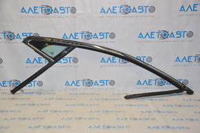 Glass seal front left Lincoln MKZ 13-16 with upper chrome molding, glass triangle, scratches