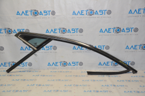 Glass seal front left Lincoln MKZ 13-16 with upper chrome molding, glass triangle, scratches