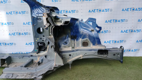 Front quarter left Hyundai Santa FE 19-20 blue, with central pillar
