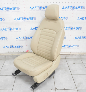 Driver's seat Ford Fusion mk5 13-16 electric, with airbag, heating, beige leather, cracks in leather