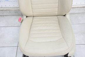 Driver's seat Ford Fusion mk5 13-16 electric, with airbag, heating, beige leather, cracks in leather