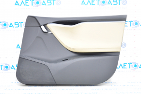 Door trim card front right Tesla Model S 12-15 pre-rest, black leather, with beige insert, with backlight, swollen leather
