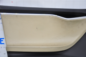 Door trim card front left Tesla Model S 12-15 pre-restyling, black leather, with beige insert, with backlight, swollen leather, bumps, scratches on chrome