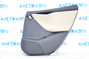 Door trim card rear right Tesla Model S 12-15 pre-rest leather black, with beige insert, with backlight