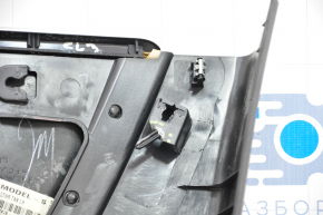 Center pillar trim lower left Tesla Model S 12-20 black, with beige insert, scratches, broken guide