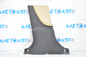 Center pillar trim lower left Tesla Model S 12-20 black, with beige insert, scratches, broken guide