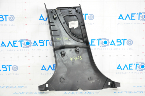 Center pillar trim lower right Tesla Model S 12-20 black, with beige insert, scratches, broken guide