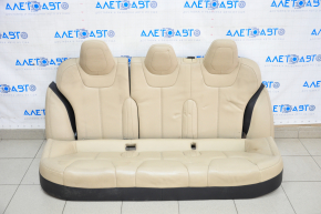 Back row of seats 2nd row Tesla Model S 12-15 pre-rest, beige, heated, scratches, dented leather
