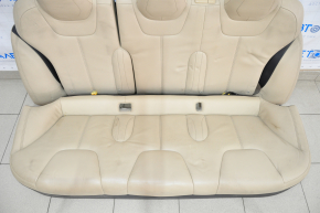 Back row of seats 2nd row Tesla Model S 12-15 pre-rest, beige, heated, scratches, dented leather
