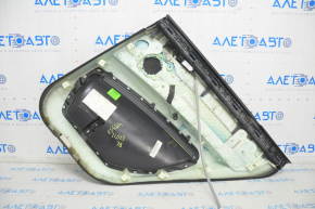Door trim card rear left BMW X5 E70 07-13 with curtain black, wood insert, tears, peeled plastic handle, cracked fastener