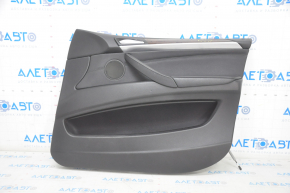 Door trim card front right BMW X5 E70 07-13 black, wood insert, broken fastener, crack on overlay