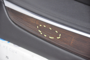 Door trim card front right BMW X5 E70 07-13 black, wood insert, broken fastener, crack on overlay