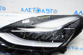 Headlight front left Tesla Model 3 18-20 LED with mount, for polishing, breakage of mount