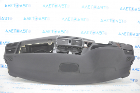 Dashboard front panel with AIRBAG BMW X5 E70 07-13 black, dark wood inserts, scratches