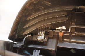 Torpedo front panel without AIRBAG Cadillac ATS 13-19 black, without upper trim, broken visor fastener, scratch on trim, broken frame