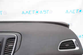 Torpedo front panel without AIRBAG Chrysler 200 15-17 black, tear, contact with water, under chemical treatment, frame is broken