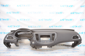 Torpedo front panel without AIRBAG Chrysler 200 15-17 black, tear, contact with water, under chemical treatment, frame is broken