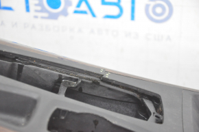 Central console armrest and cup holders BMW X5 E70 07-13 leather, black, dark wood inserts, scratches, broken pad, dented
