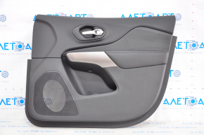 Door trim card front right Jeep Cherokee KL 19-23 black with black insert leather, armrest leather