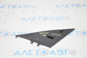 Mirror cover triangle outer front right Tesla Model 3 18- black gloss, scratches
