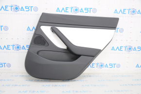 Door trim card rear right Tesla Model 3 18-20 leather black, with white insert, with speaker, with window lift control and door opening button, scratch