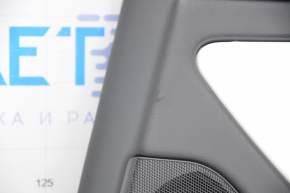 Door trim card rear right Tesla Model 3 18-20 leather black, with white insert, with speaker, with window lift control and door opening button, scratch