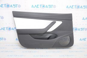 Door trim card front left Tesla Model 3 18-20 leather black, with white insert, with window lift control and door opening button