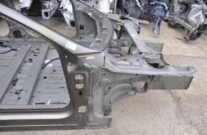 Front right quarter Tesla Model S 12-15 pre-rest RWD on the body, aluminum panel, brown