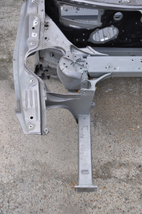 Front right quarter Tesla Model S 12-15 pre-rest RWD on the body, aluminum panel, brown