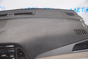Dashboard front panel without AIRBAG Hyundai Sonata 15-17 black, scratches, broken frame, for chemical treatment