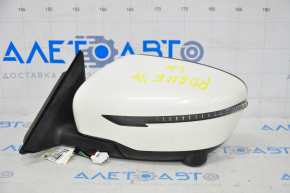 Side mirror left Nissan Rogue 14-20 11 pins, camera, turn, heating, white