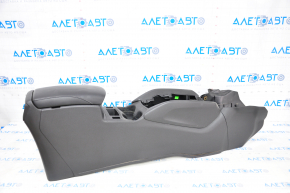 Console center armrest and cup holders Nissan Rogue 14-16 black, for heated seats