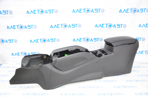 Console center armrest and cup holders Nissan Rogue 14-16 black, for heated seats