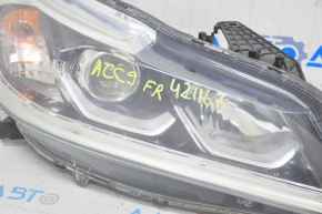 Headlight front right bare Honda Accord 16-17 halogen without DRL, sand, for polishing