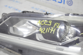 Headlight front left bare Honda Accord 16-17 halogen without DRL, sand, for polishing, scratches