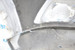 Front bumper bare Nissan Rogue 14-16 white, cracked, worn, broken fastener
