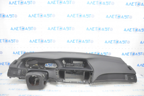 Torpedo front panel with AIRBAG Honda Accord 13-17 black, black glossy inserts, scratches on the insert