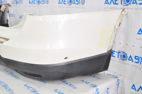 Rear bumper bare Nissan Rogue 14-16 white, scratches, broken mount