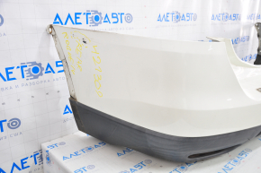 Rear bumper bare Nissan Rogue 14-16 white, scratches, broken mount