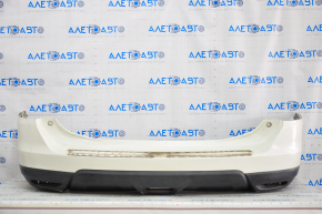 Rear bumper bare Nissan Rogue 14-16 white, scratches, broken mount