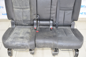 Rear row of seats 2nd row Nissan Rogue 14-20 leather black, without headrests, dry-cleanable