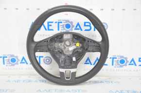 Naked steering wheel VW Tiguan 11-17 rest, leather black, worn, scratches