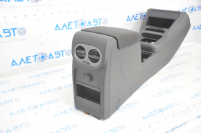 Central console armrest and cup holder VW Tiguan 09-17 black cloth, chemically treated, broken air duct deflectors, scratches