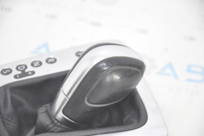 Automatic transmission knob with shifter cover VW Tiguan 09-17 leather black, chrome cover, worn leather, scratches